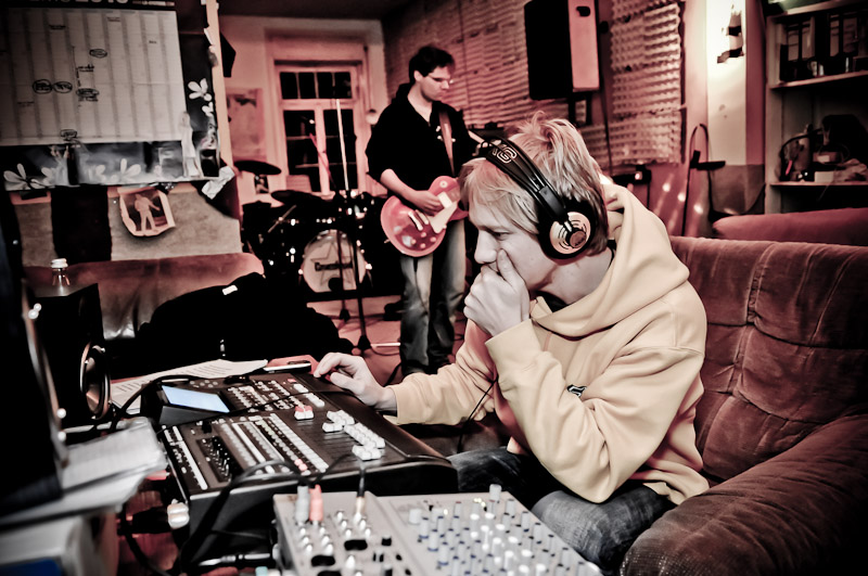 CD-Aufnahme im HaltsMaultaschen-Studio Dezember 2010